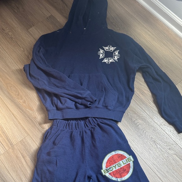 Boy Lie Navy Sweatshirt and Sweatpants - Picture 1 of 5